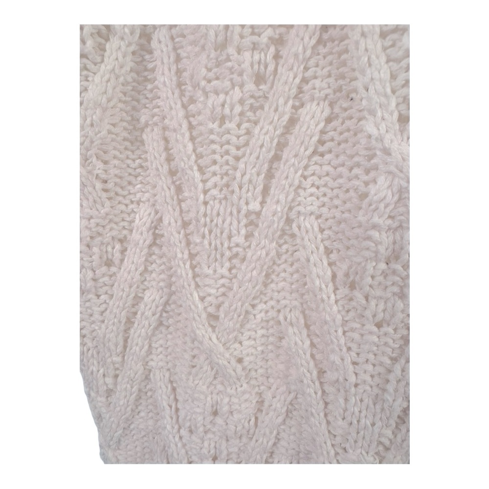 White Cable Knit Sweater size M free people - Picture 3 of 3